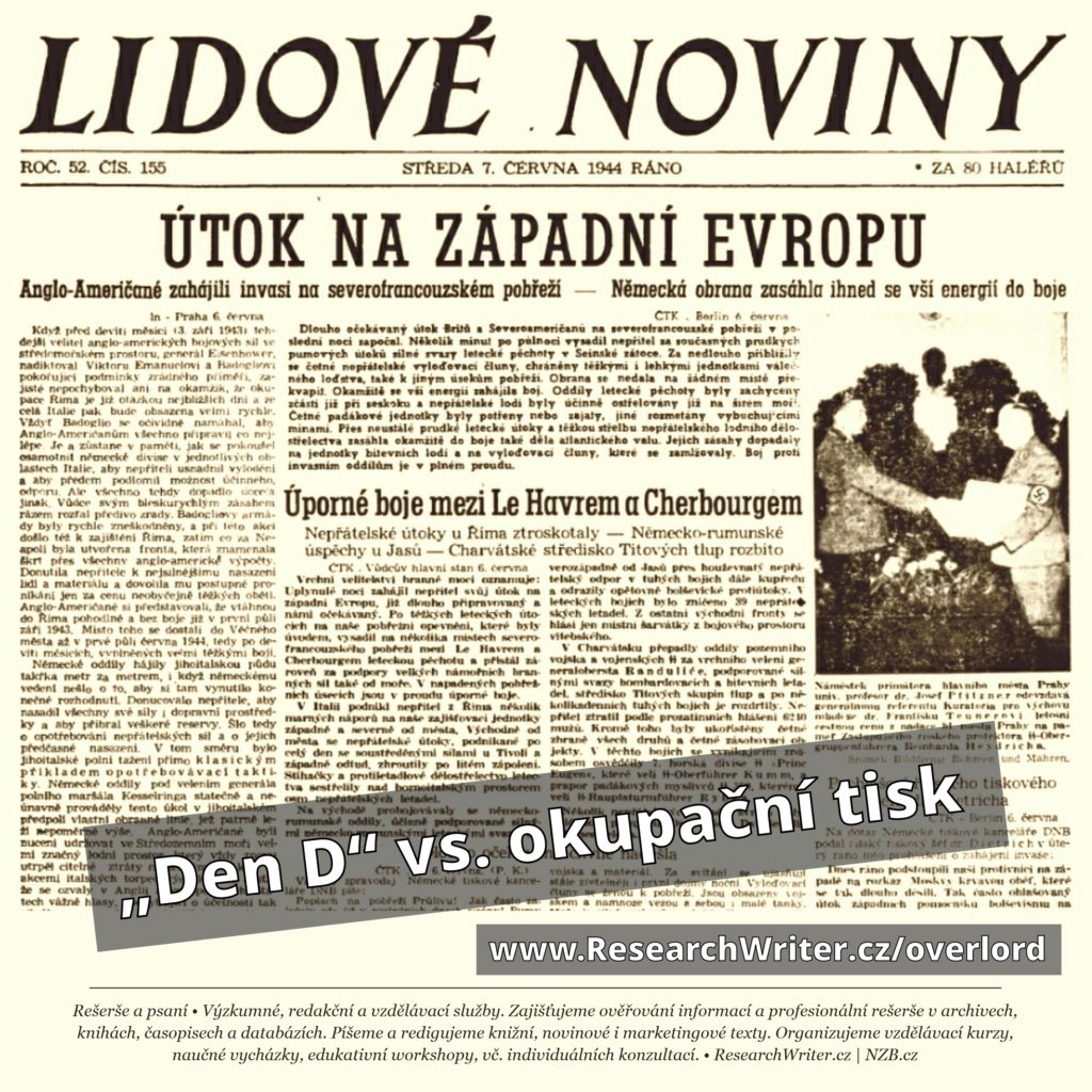 Lidové noviny, 7. 6. ,1944, Den D, operace Olerlord